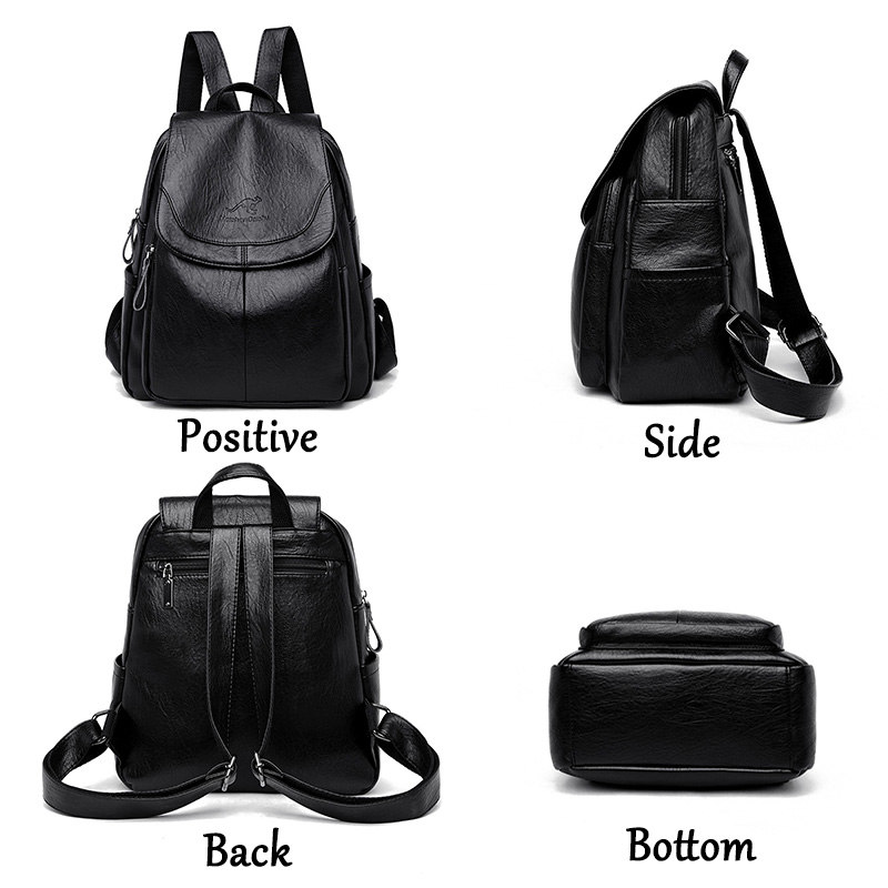Vintage Fashion Boutique - 빈티지 소프트 가죽 여성용 백팩 9가지