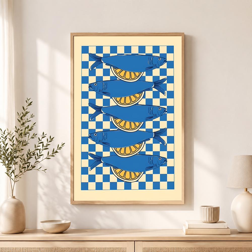 재미있는 정어리 추상화 캘리그래피 캔버스 포스터, 거실 - Vintage Fashion Prints For Wall 리뷰 및 가격