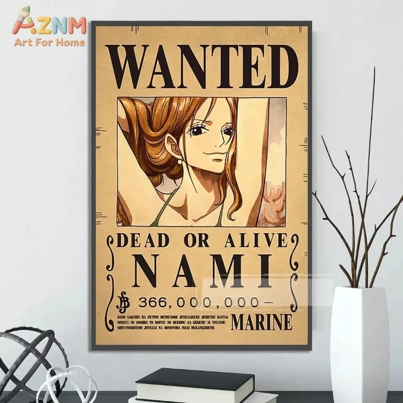 AZNM 원피스 루피 기어 5 수배 포스터 캔버스 프린 - Vintage Fashion Wall Art 리뷰 및 가격