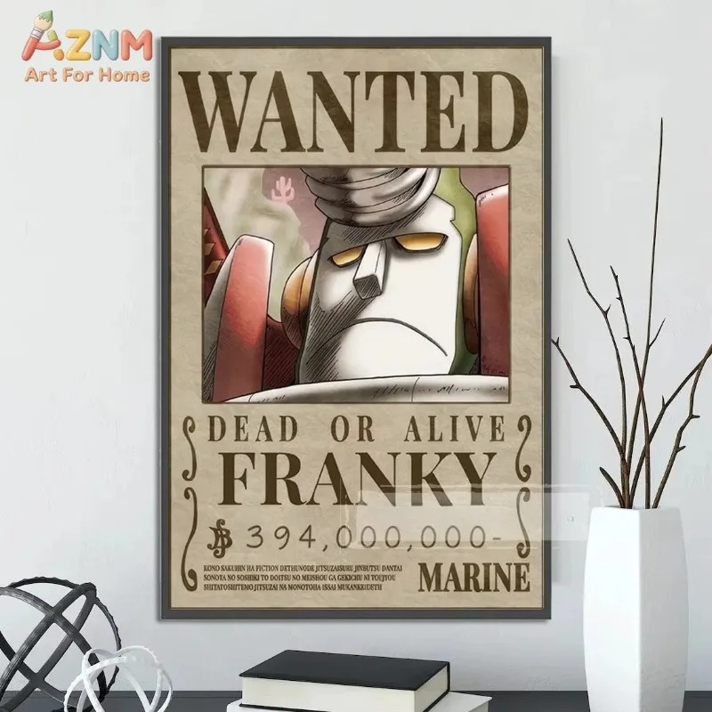 AZNM 원피스 루피 기어 5 수배 포스터 캔버스 프린 - Vintage Fashion Wall Art 리뷰 및 가격