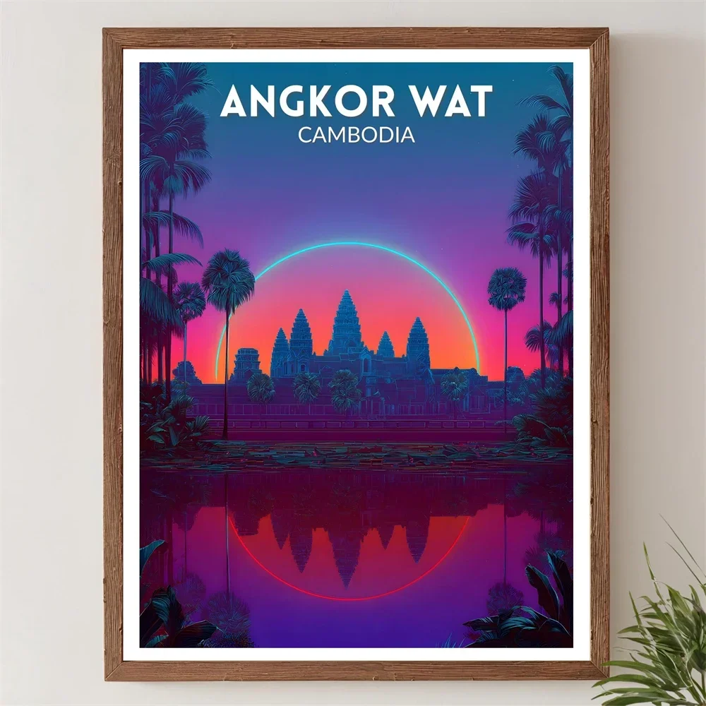 앙코르와트 캄보디아 정글 사원 여행 포스터 프린트 빈티 - Vintage Fashion Wall Art 리뷰 및 가격