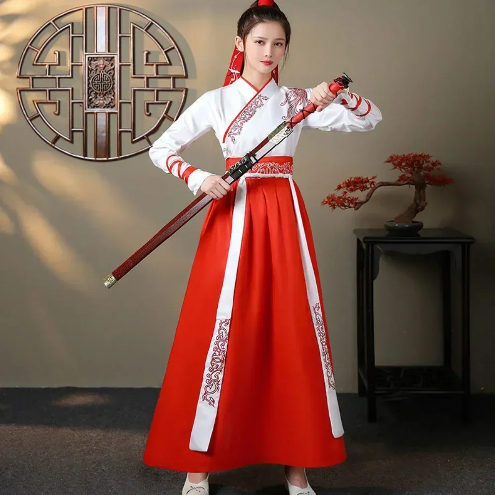 현대 Hanfu 여성 탑 스커트 2 조각 세트 남성 빈 - Vintage Fashion Queen 리뷰 및 가격