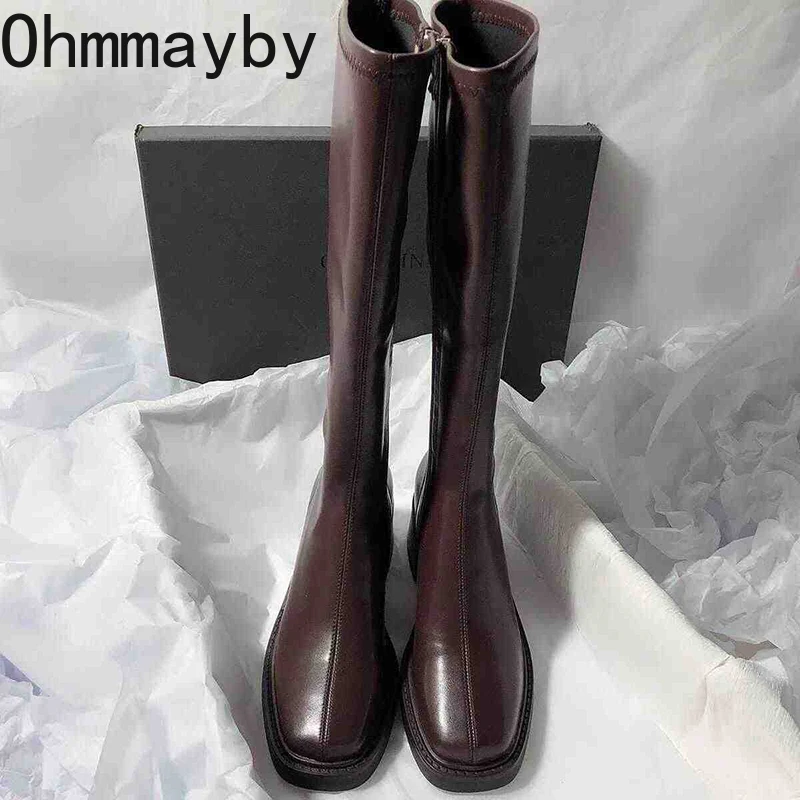 빈티지 두꺼운 뒤꿈치 여성 무릎 높은 부츠 패션 사이드 - Vintage Fashion Boutique 리뷰 및 가격