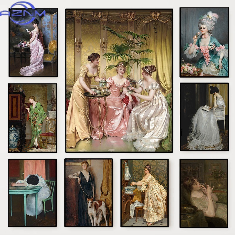 르네상스 여성 초상화 포스터 빈티지 빅토리아 여성스러운 - Vintage Fashion Prints For Wall 리뷰 및 가격