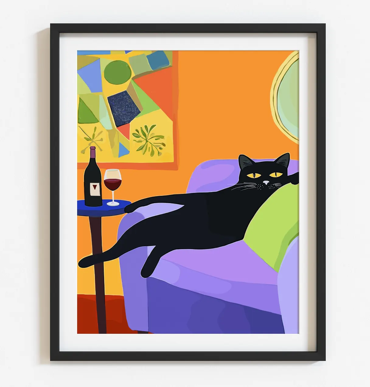 레트로 검은 고양이 와인 벽 예술 바 카트 장식 칵테일 - Vintage Fashion Wall Art 리뷰 및 가격