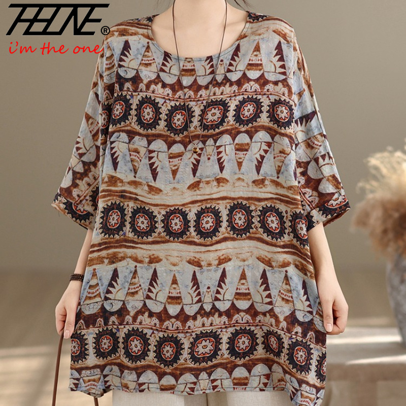 THHONE 플러스 사이즈 패션 여름 여성 블라우스 코 - Vintage Fashion Boutique 리뷰 및 가격