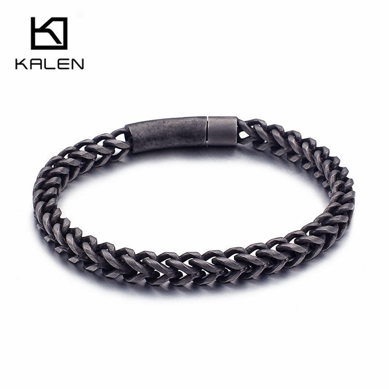 KALEN 레트로 스테인리스 스틸 브레이드 링크 체인  - Z Vintage Fashion 리뷰 및 가격