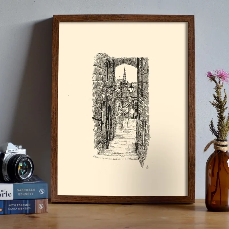 빈티지 에든버러 성 펜 잉크 드로잉 스케치 포스터 스코 - Vintage Fashion Wall Art 리뷰 및 가격
